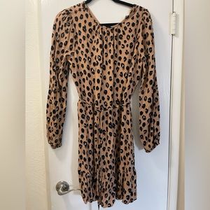 A New Day Cheetah Print Dress| Black Tan| Size Small| Lightweight Material